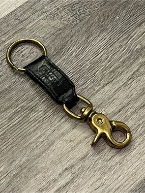 Vintage Coach Mocha Dark Brown Leather Trigger Keychain Valet Key Fob